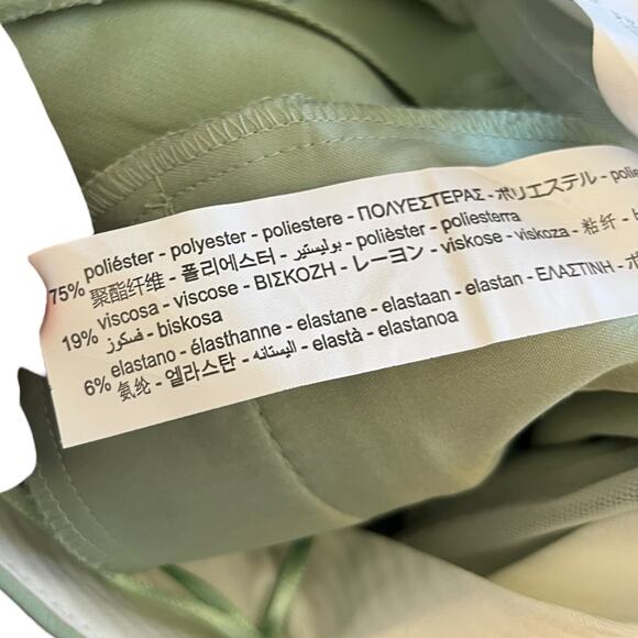 Zara Pleated Trouser Shorts Sage Green Tailored Preppy Old Money Coastal Size M - Picture 9 of 9